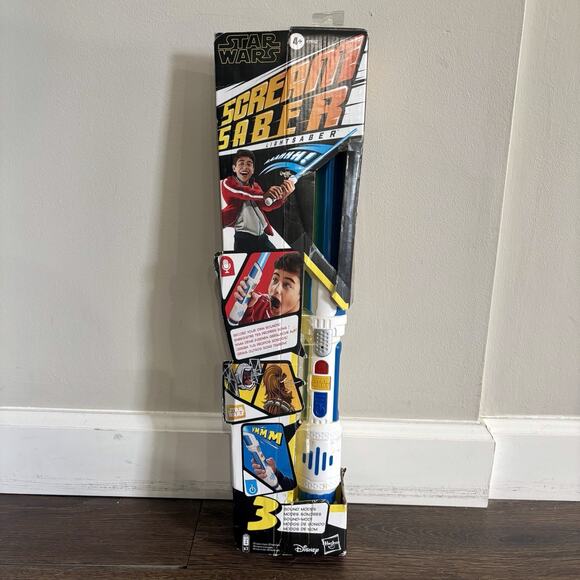 Star Wars Scream Saber Blue Lightsaber Record Your Own Sounds 3 Sound Modes New - Picture 1 of 9